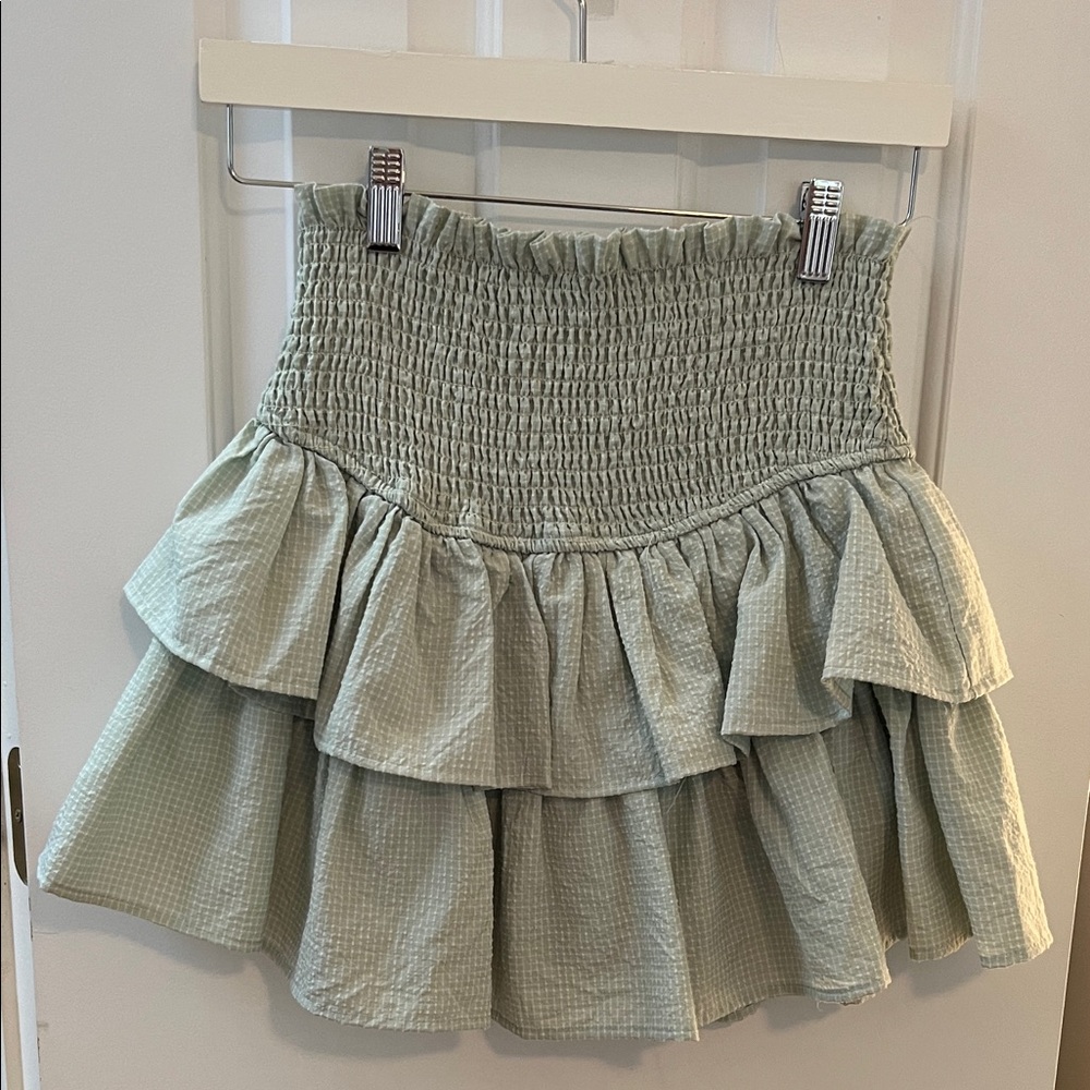 Green Ruffled Women's Skort